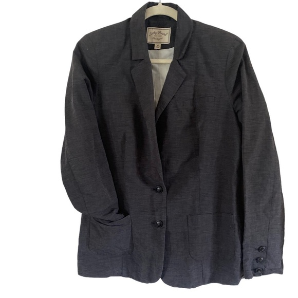 Lucky Brand Gray Linen Blend Blazer Jacket Size M Linen Cotton Blend - Picture 1 of 8